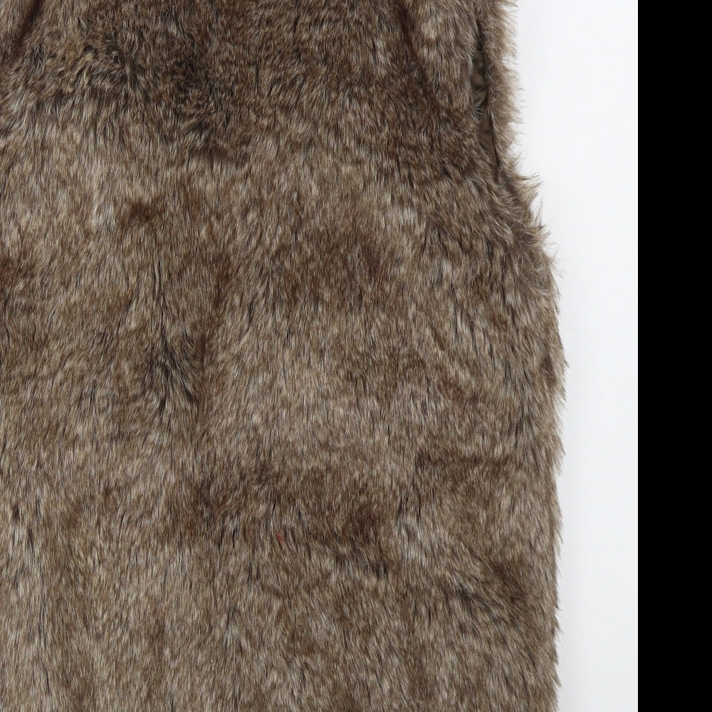 Atmosphere Womens Brown Gilet Jacket Size 8 Hook & Eye