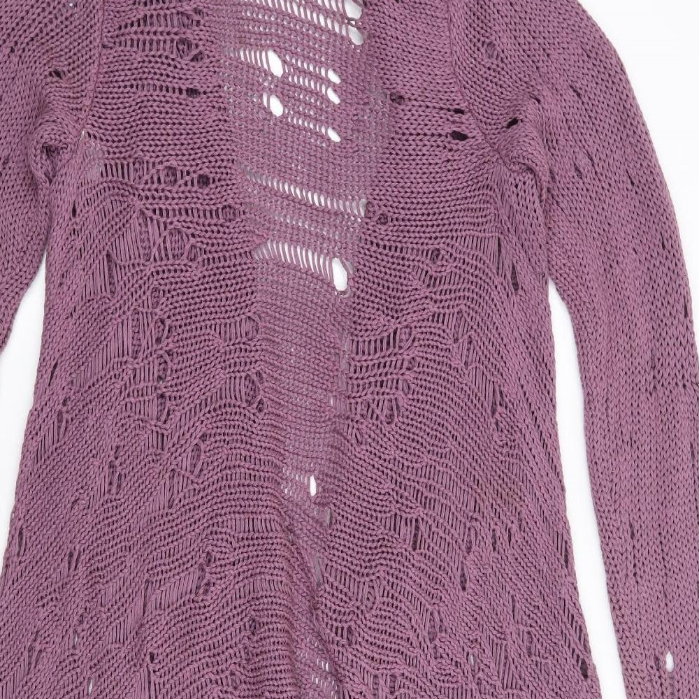 Eisamarda Womens Purple Roll Neck Acrylic Cardigan Jumper Size L