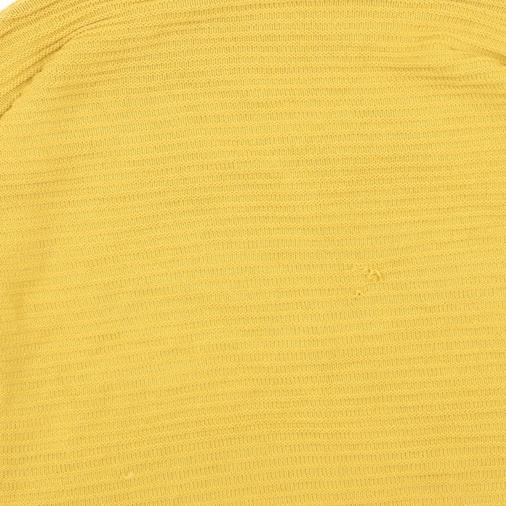 Peacocks Womens Yellow Round Neck Acrylic Pullover Jumper Size M