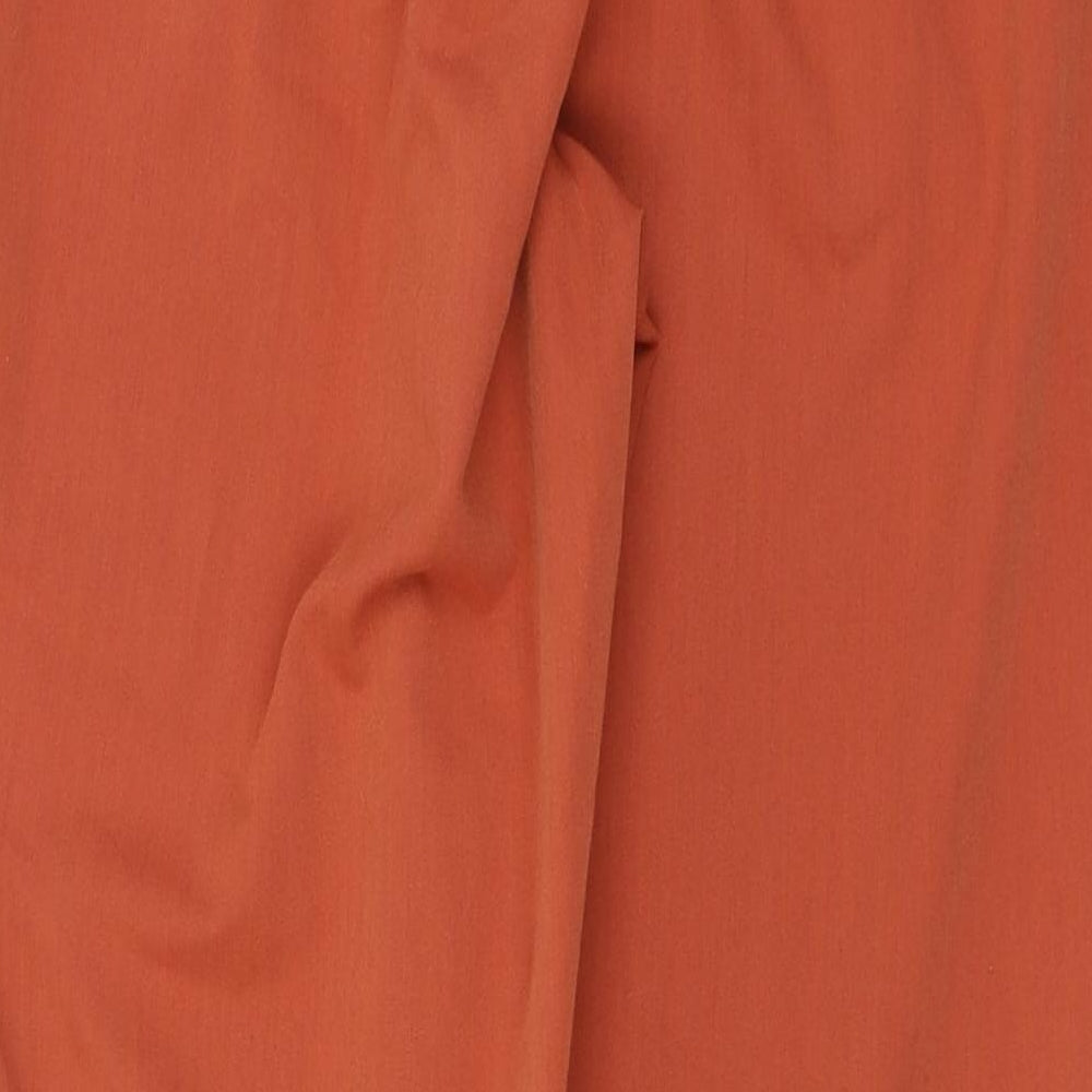 Topshop Womens Orange Polyester Trousers Size 12 L27 in Regular Button