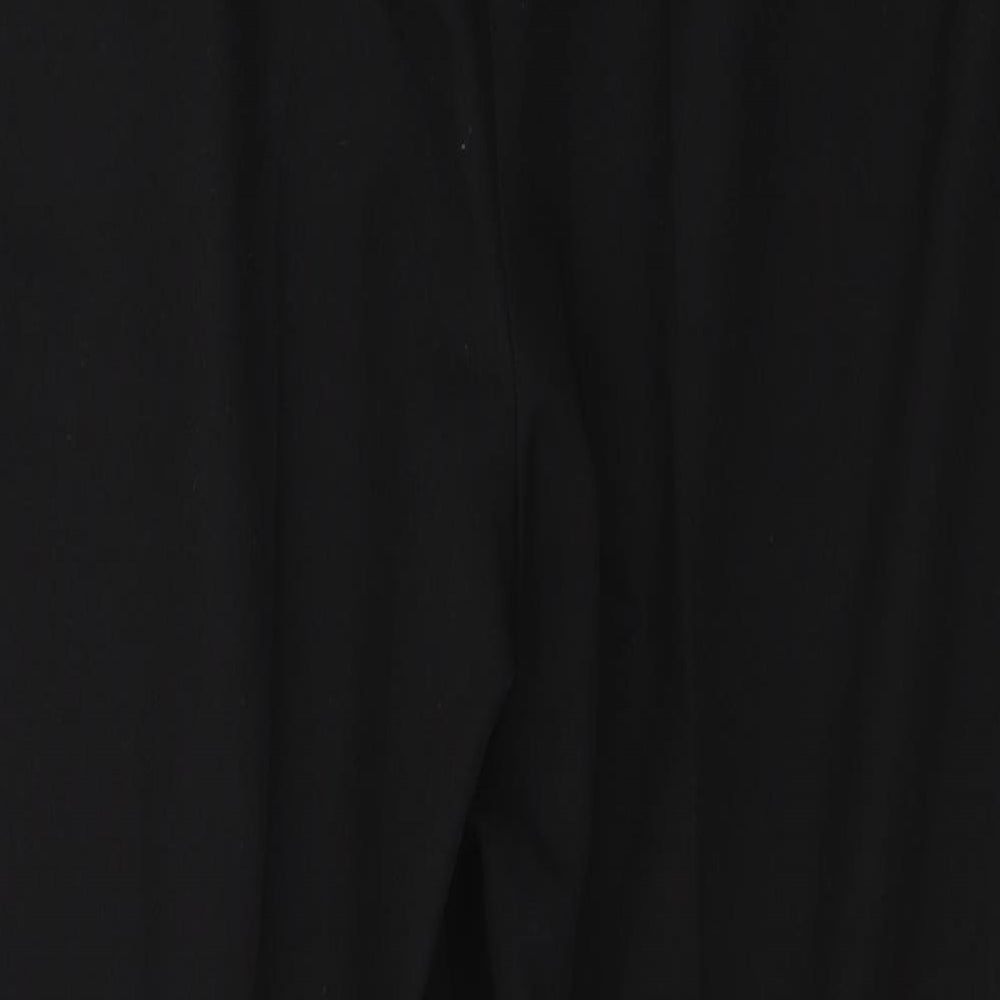 Topshop Womens Black Polyester Trousers Size 12 L25 in Regular Button