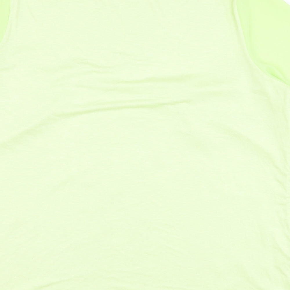 Marks and Spencer Womens Green Viscose Basic Blouse Size 14 Round Neck