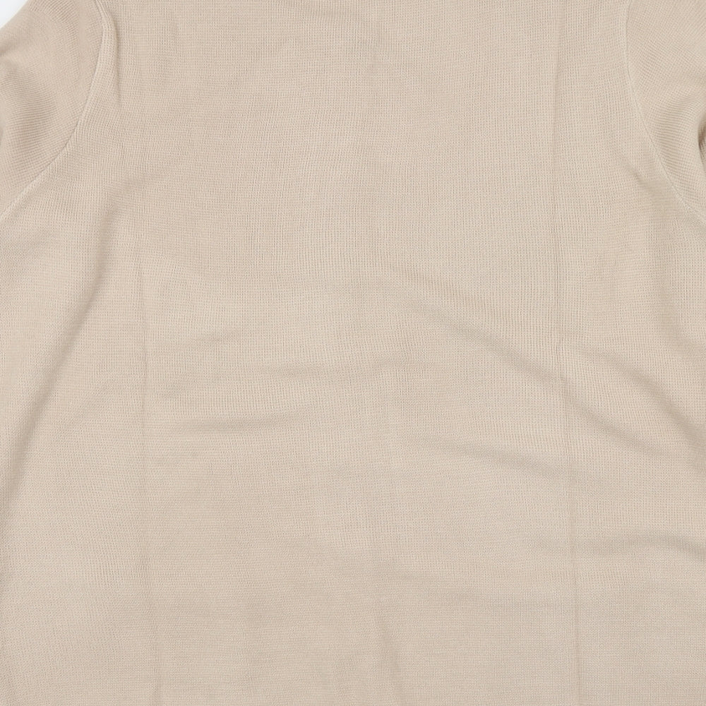 Gabriella Vicenga Womens Beige Round Neck Acrylic Cardigan Jumper Size 16