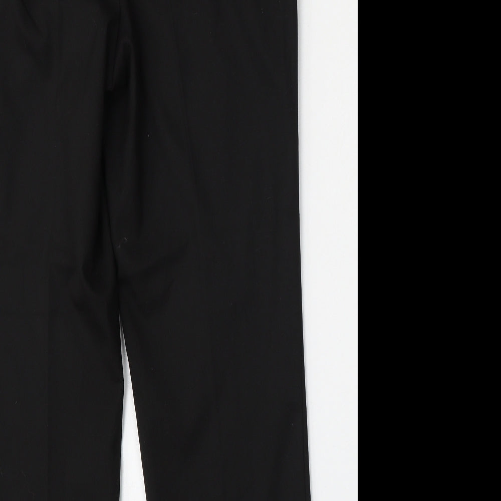 NEXT Womens Black Polyester Trousers Size 10 L28 in Regular Hook & Eye