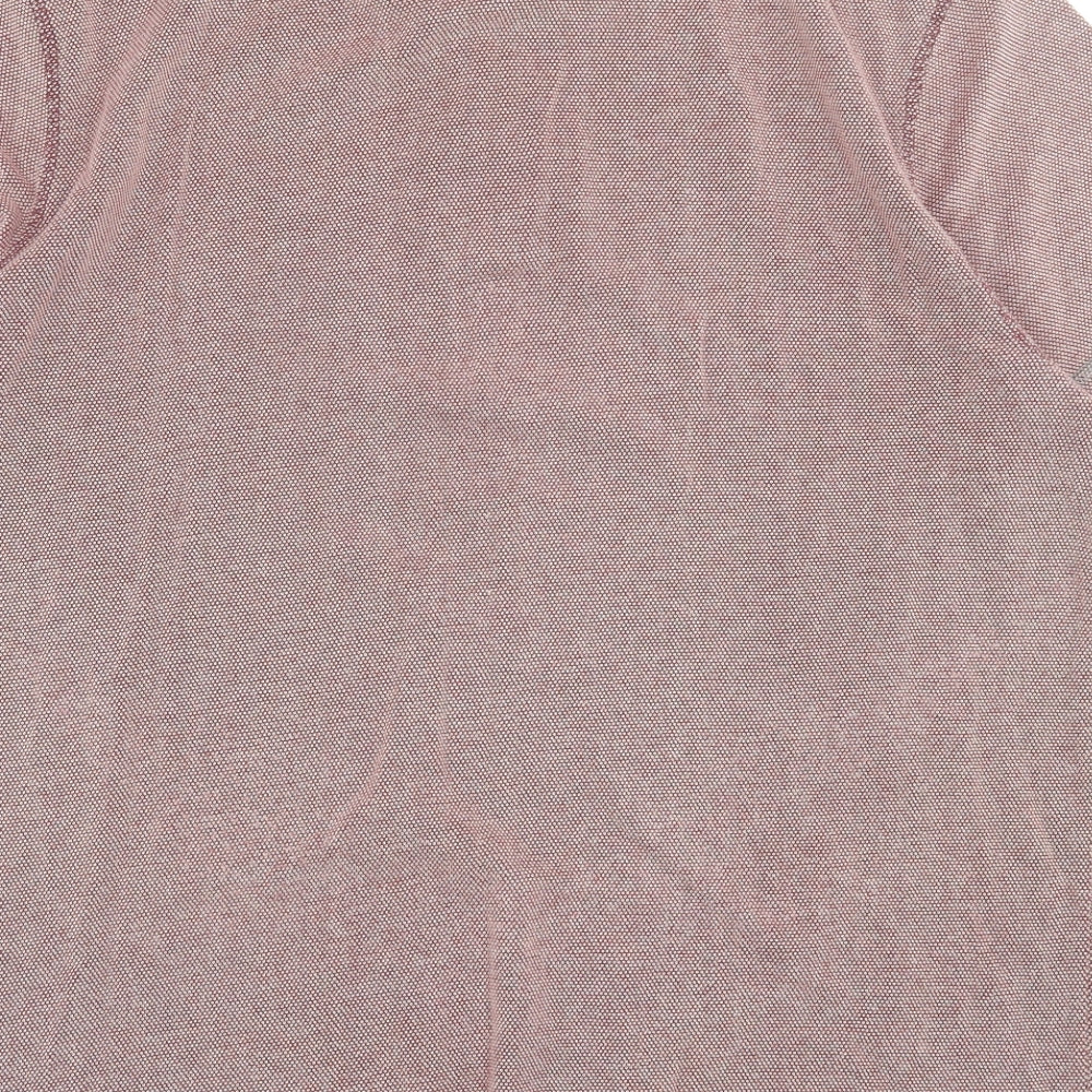 Debenhams Mens Red Cotton Polo Size L Collared Button