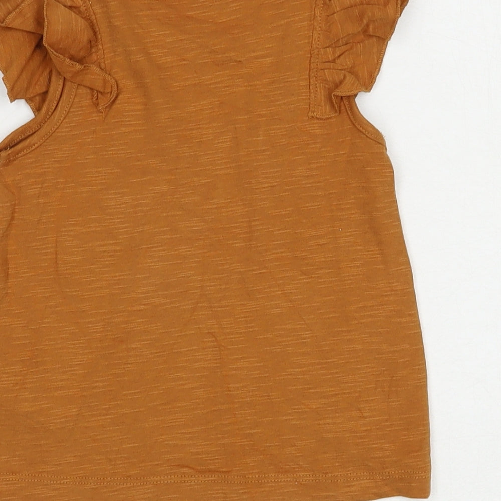 NEXT Baby Brown Cotton Basic Blouse Size 12-18 Months Crew Neck Pullover