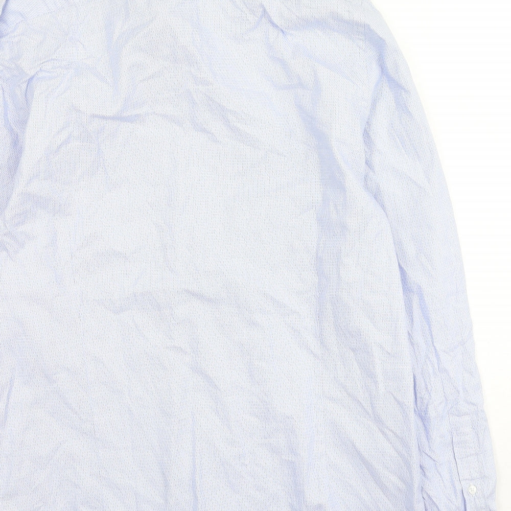Hammond & Co Mens Blue Cotton Button-Up Size 15.5 Collared