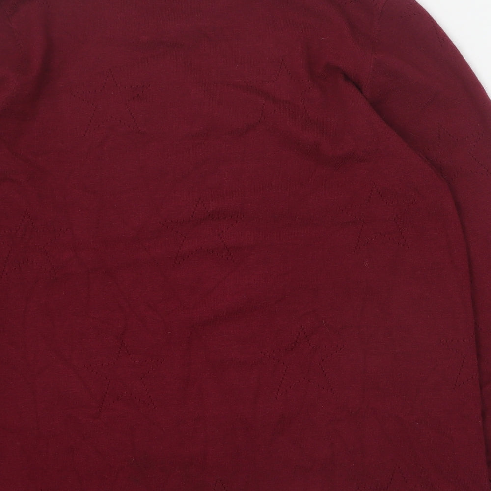 First Avenue Womens Red Round Neck Viscose Pullover Jumper Size M