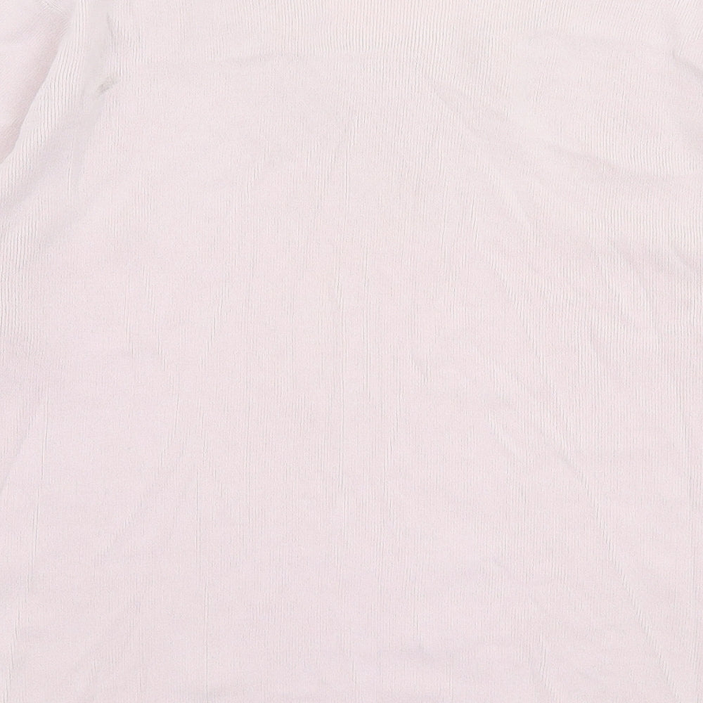 Bonmarche Womens Pink V-Neck Polyester Pullover Jumper Size S