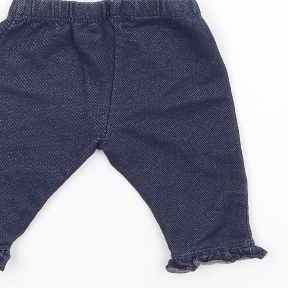 Dunnes Stores Baby Blue Cotton Pedal Pusher Leggings Size 0-3 Months
