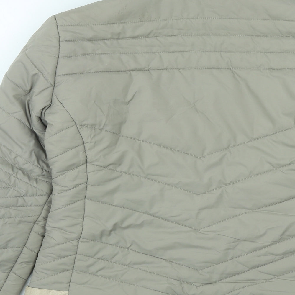New Look Womens Beige Quilted Coat Size 10 Zip
