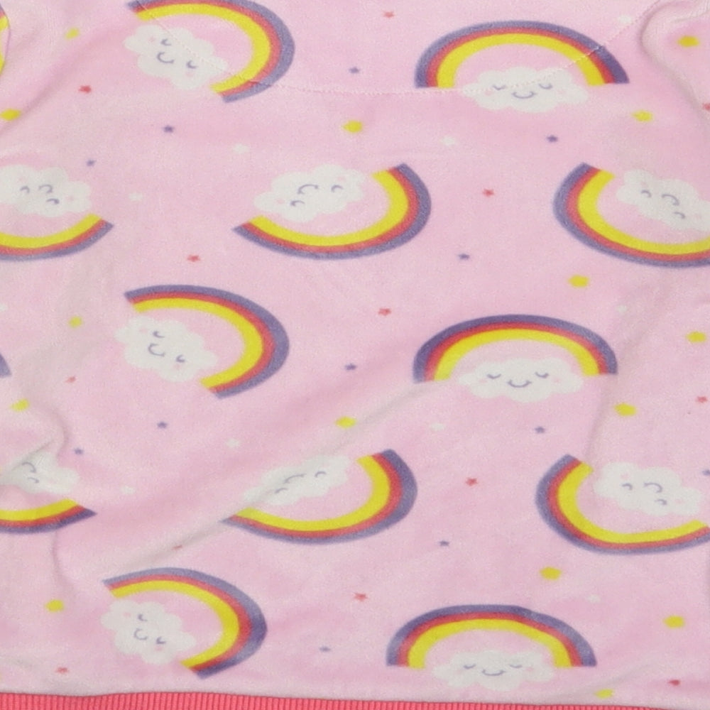M&Co Girls Pink Geometric Polyester Top Pyjama Top Size 3-4 Years Pullover