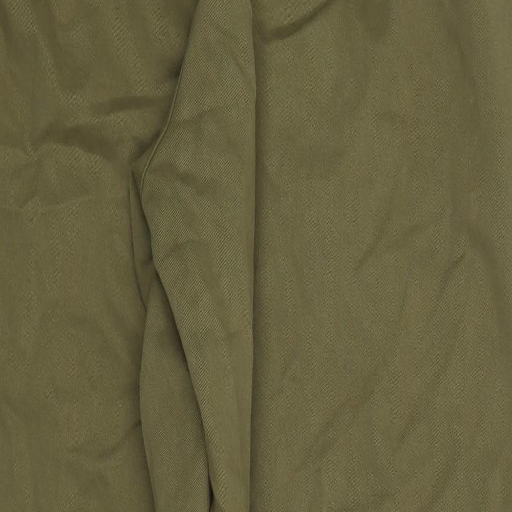 F&F Womens Green Cotton Cargo Trousers Size 12 L28 in Regular