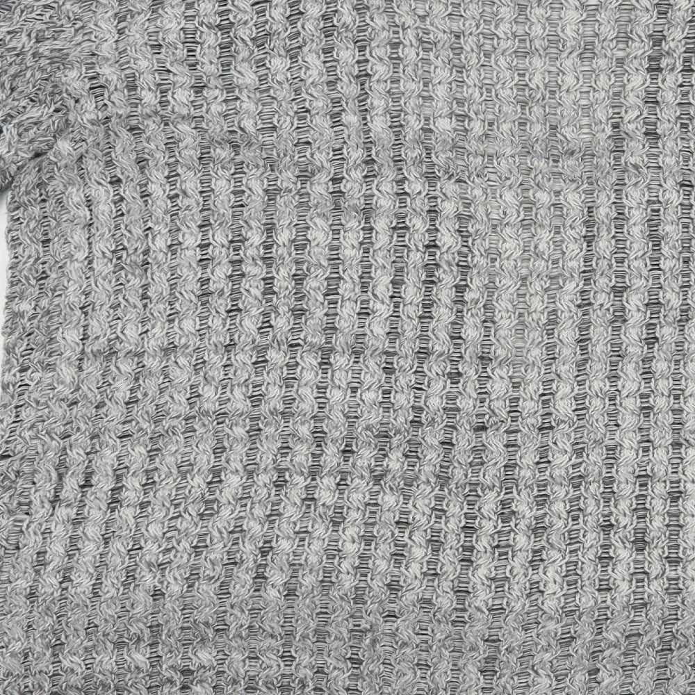 Glimpse Womens Grey V-Neck Acrylic Cardigan Jumper Size L