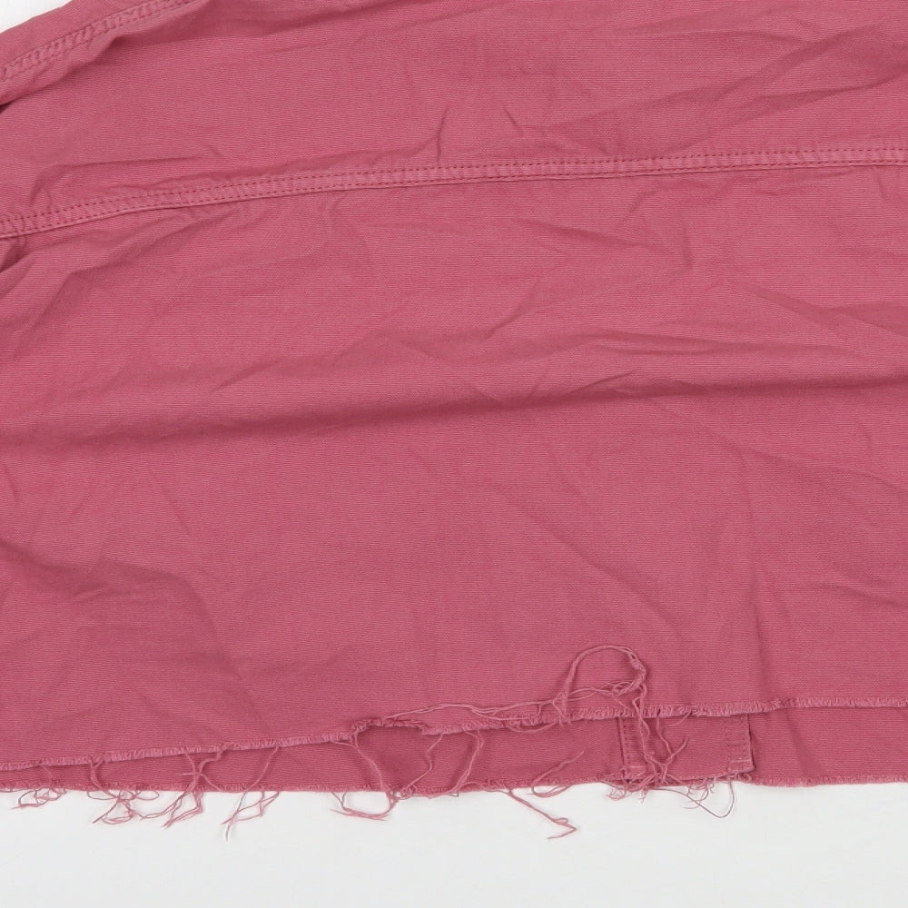 Topshop Womens Pink Jacket Size M Button - Cropped