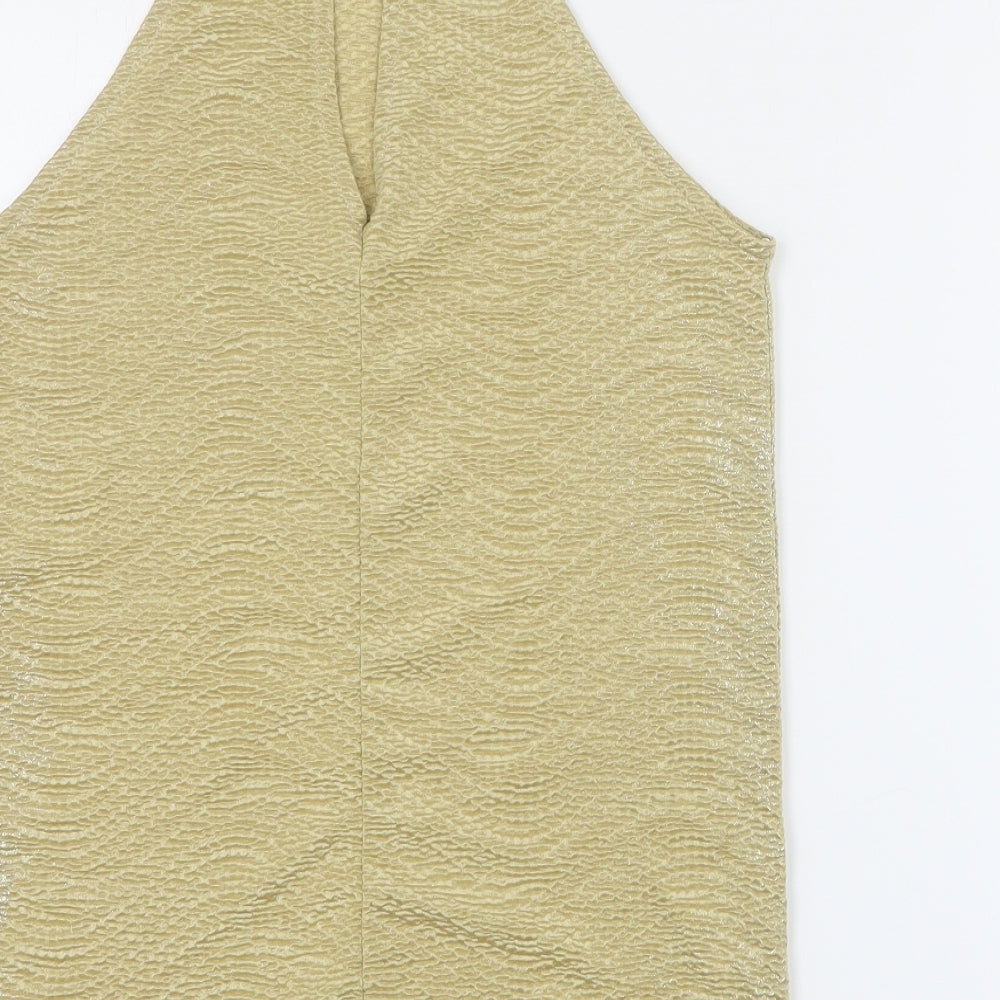 SheIn Womens Gold Polyester Camisole Tank Size 10 Round Neck