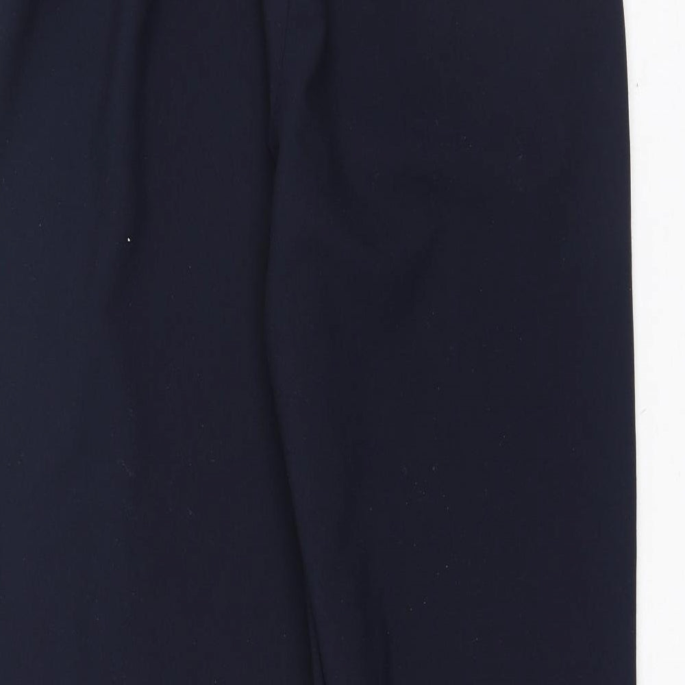 BM Womens Blue Polyester Trousers Size 14 L26 in Regular