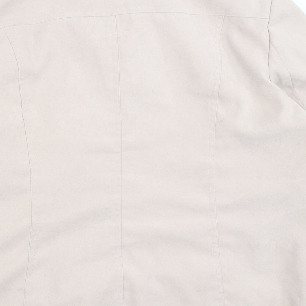 Bonmarché Womens Beige Round Neck Polyester Full Zip Jumper Size 18