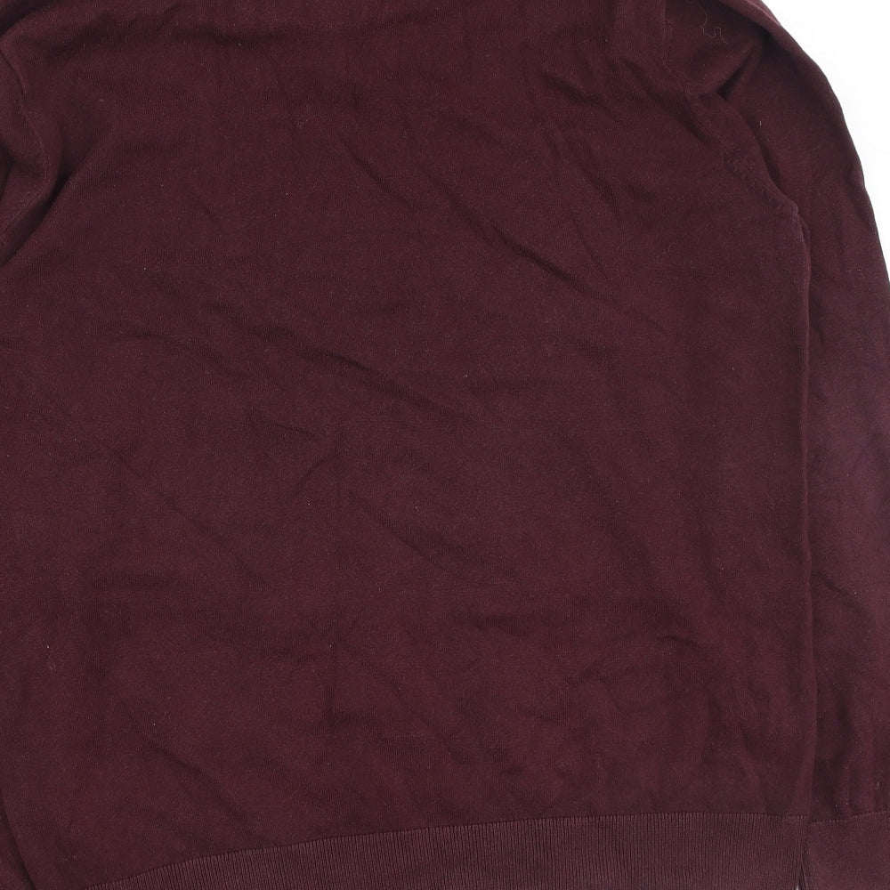 Burton Mens Red Polyester Button-Up Size L Collared