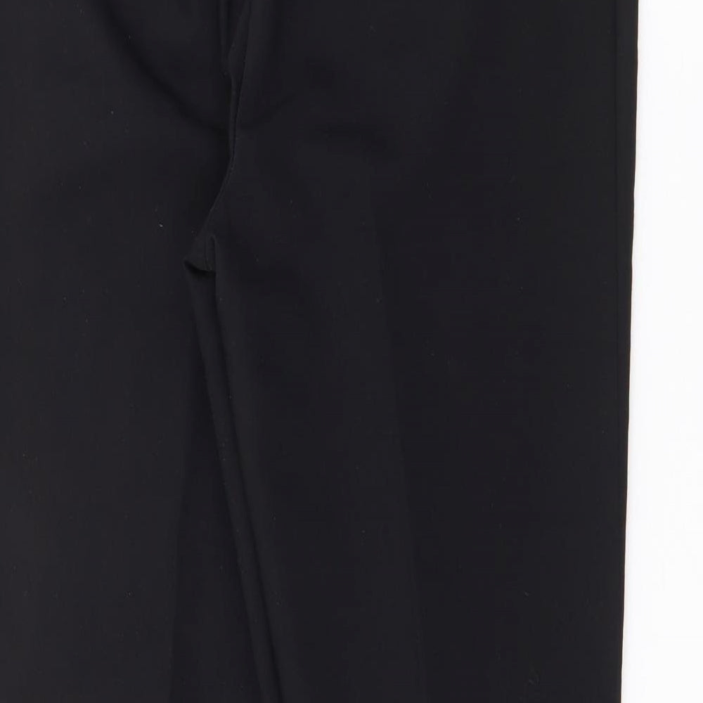 Papaya Womens Black Cotton Trousers Size 10 L25 in Regular