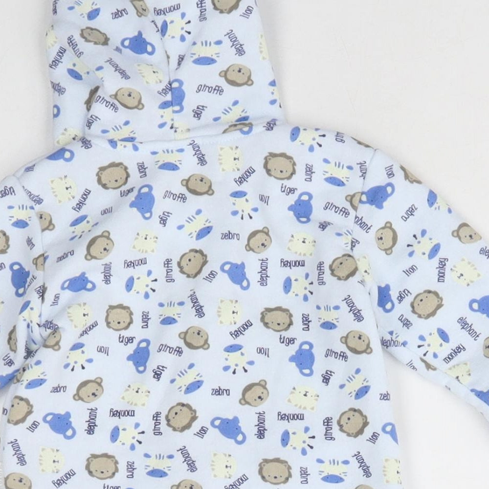 Aardvark Baby Blue Animal Print Polyester Robe Size 0-3 Months
