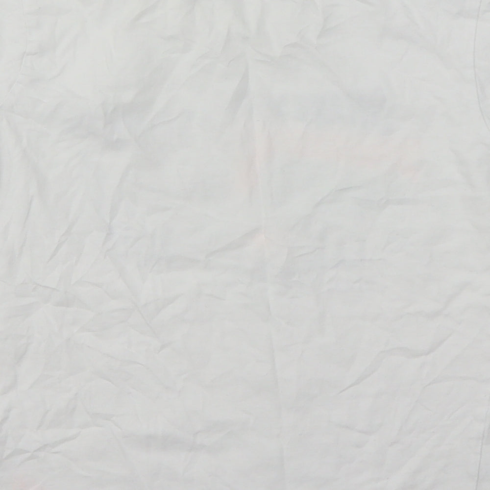 Dunnes Stores Boys White Geometric Cotton Basic T-Shirt Size 9-10 Years Round Neck - Shark