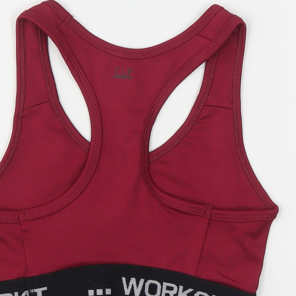 CLP Active Womens Purple Polyester Cropped Tank Size XS Round Neck