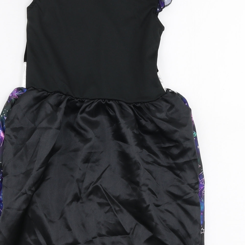 F&F Girls Purple Geometric Polyester Skater Dress Size 3-4 Years Square Neck Pullover - Halloween costume