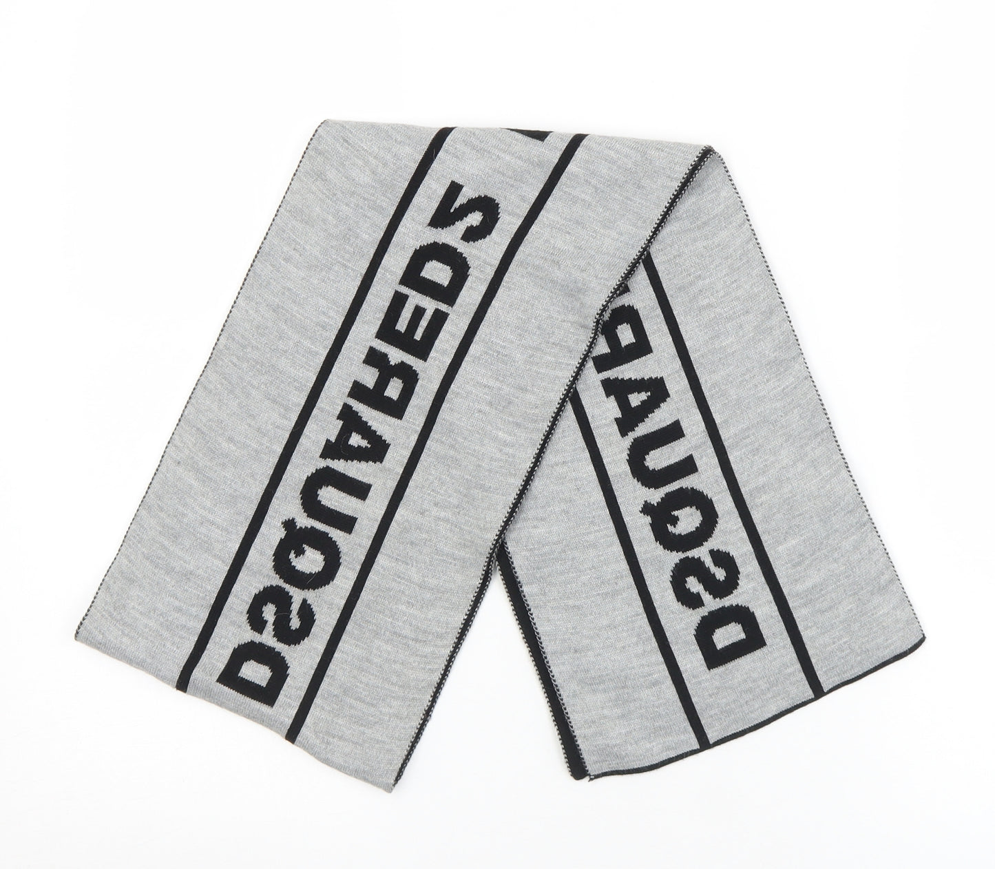 Dsquared2 Mens Grey Cotton Scarf One Size - Logo