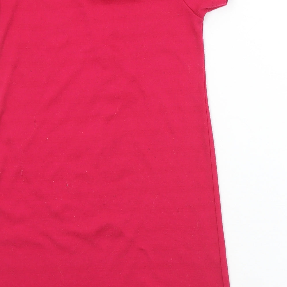 Papermoon Girls Pink Solid Polyester Top Nightshirt Size 3-4 Years - Teddy bear