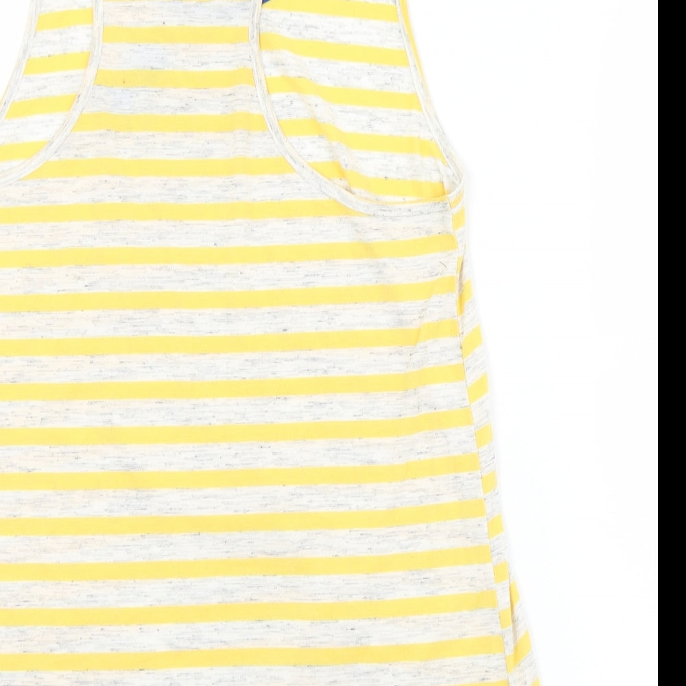 Nocozo Womens Yellow Striped Polyester Camisole Tank Size 14 Round Neck