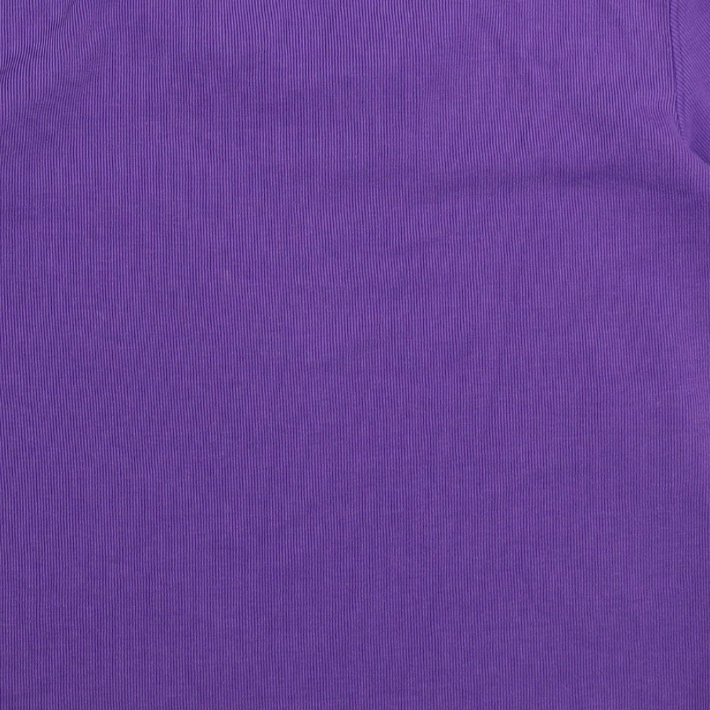 BM Womens Purple Scoop Neck Cotton Pullover Jumper Size S