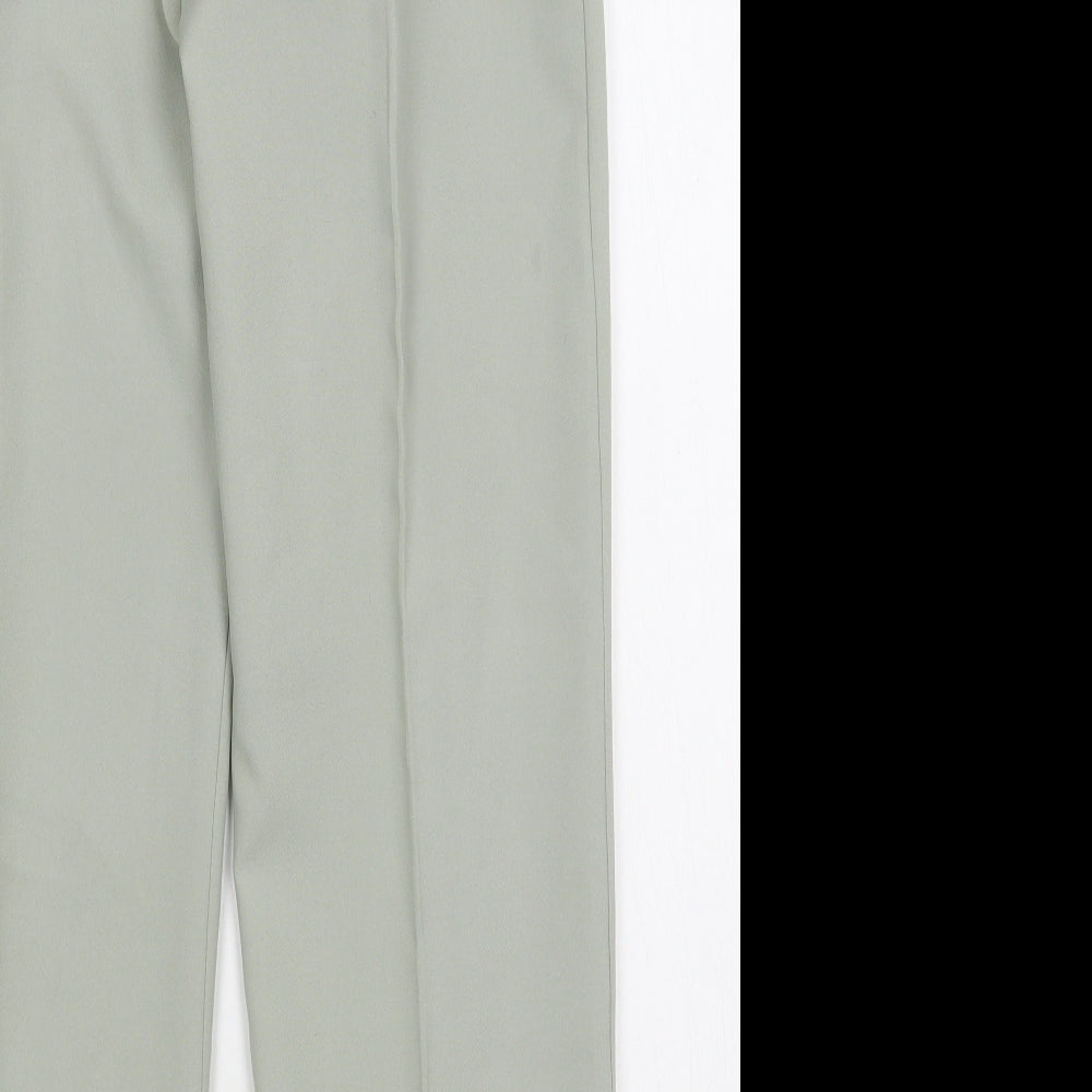 Sarah Hamilton Womens Green Polyester Trousers Size 14 L29 in Regular