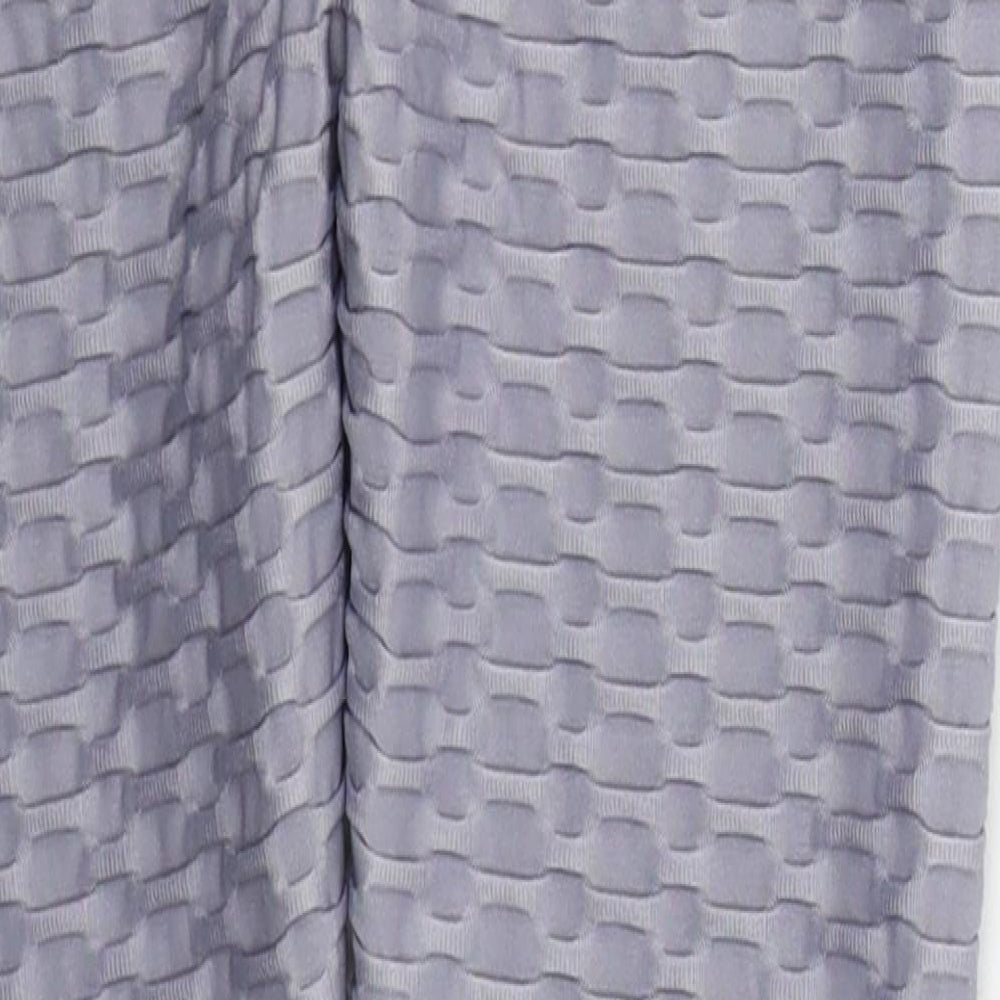 Preworn Womens Grey Polyester Compression Leggings Size S L23 in Regular