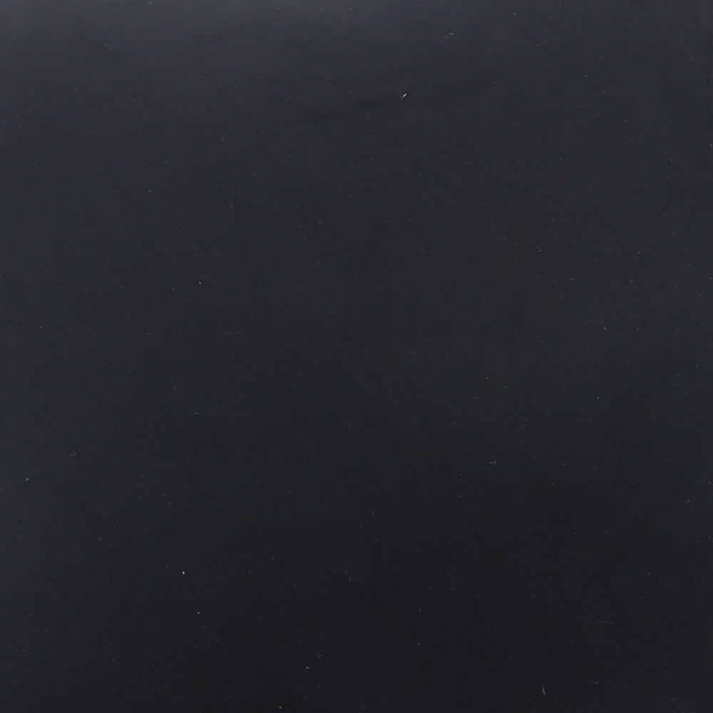 Primark Womens Black Viscose Cropped T-Shirt Size 4 Crew Neck