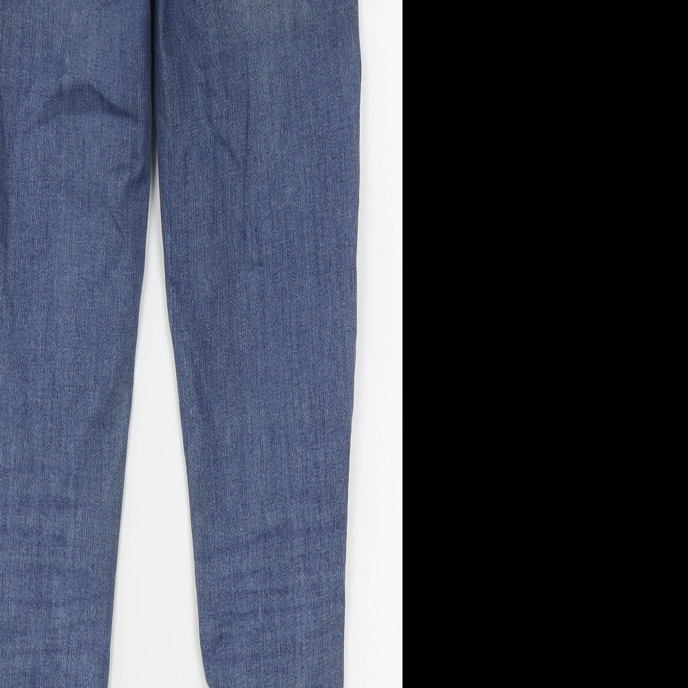 Marks and Spencer Womens Blue Cotton Skinny Jeans Size 8 L28 in Regular