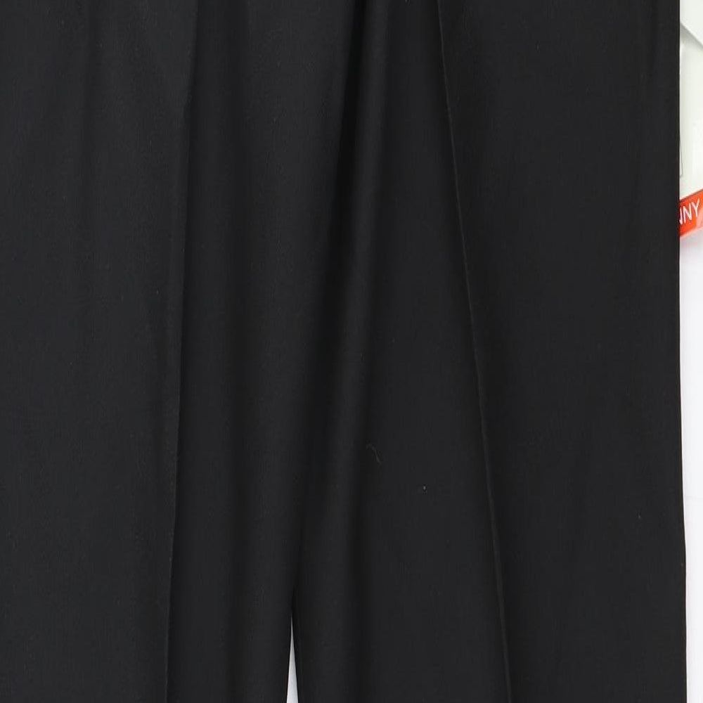 Duratech Mens Black Polyester Trousers Size 26 in L31 in Slim Zip