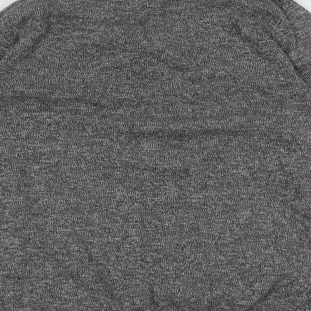 TU Mens Grey High Neck Cotton Pullover Jumper