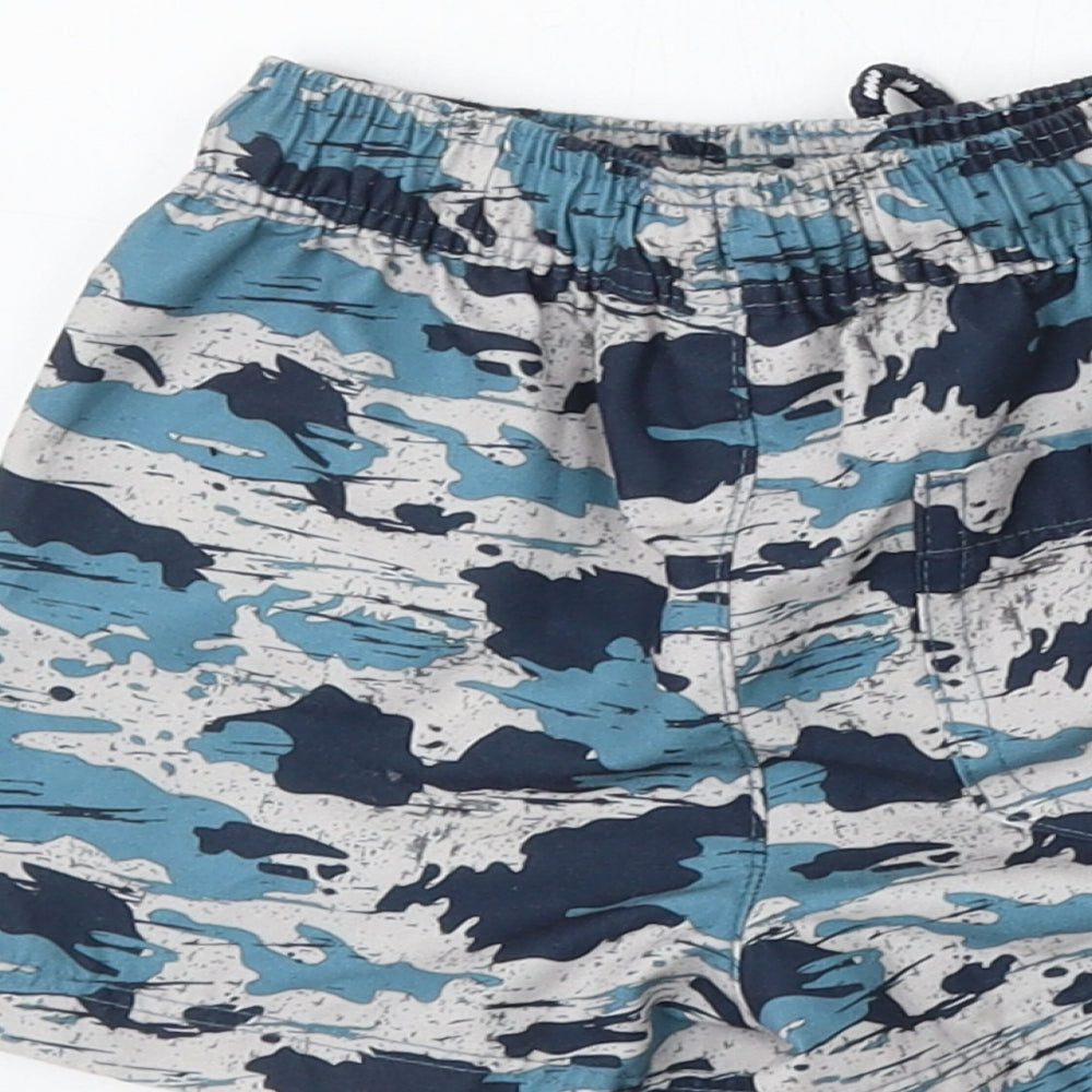 NEXT Boys Blue Camouflage Polyester Cropped Trousers Size 9-12 Months Tie