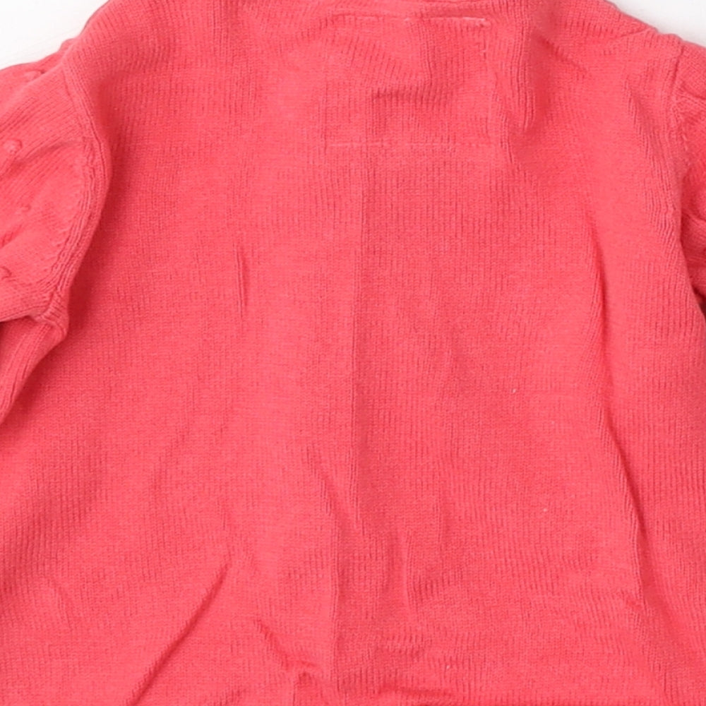 F&F Girls Pink Cotton Cardigan Jumper Size 0-3 Months