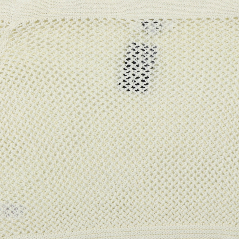 Simply Be Womens Ivory Square Neck Acrylic Pullover Jumper Size 16