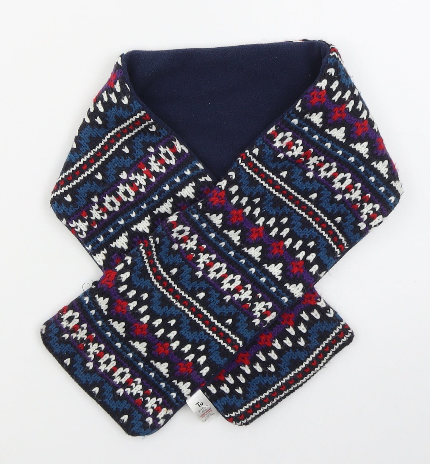 TU Boys Blue Geometric Acrylic Rectangle Scarf Scarf One Size