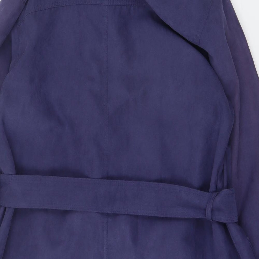 Marks and Spencer Womens Blue Pea Coat Coat Size 10 Button