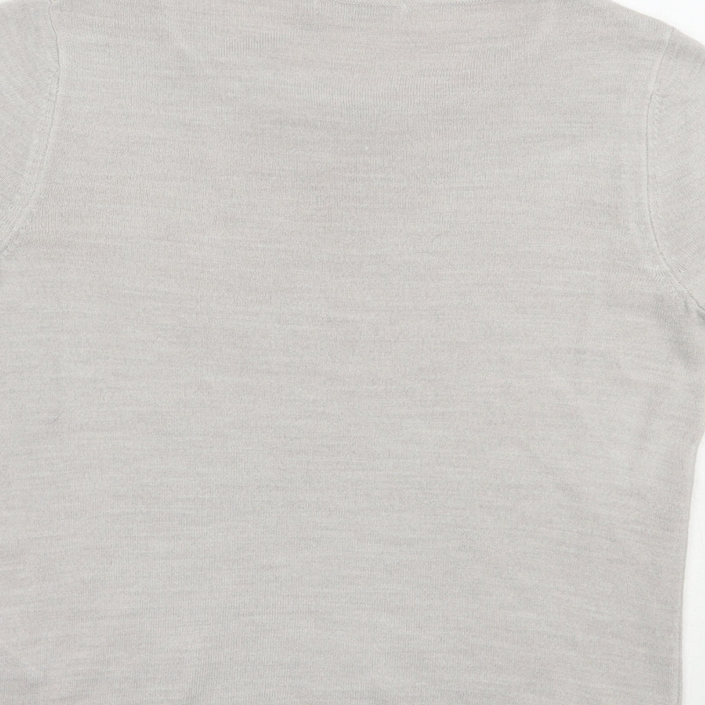 Marks and Spencer Womens Grey Scoop Neck Acrylic Pullover Jumper Size 8