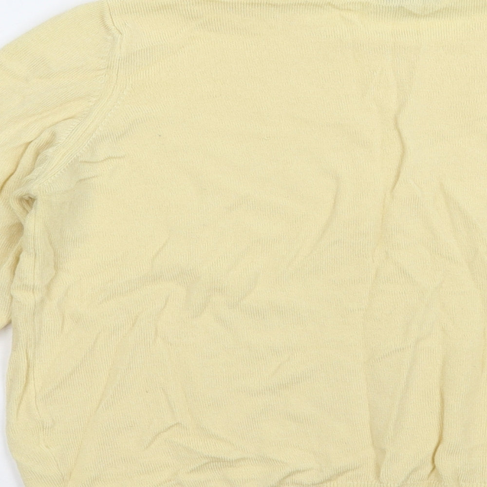 Marks and Spencer Womens Yellow Crew Neck Acrylic Pullover Jumper Size M