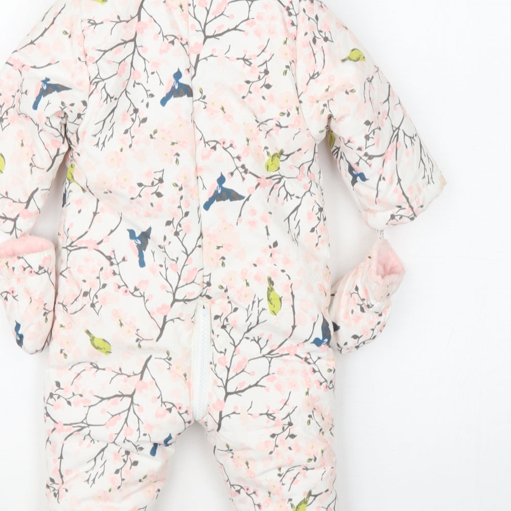 Babaluno Baby Multicoloured Floral Quilted Snowsuit Size 0-3 Months