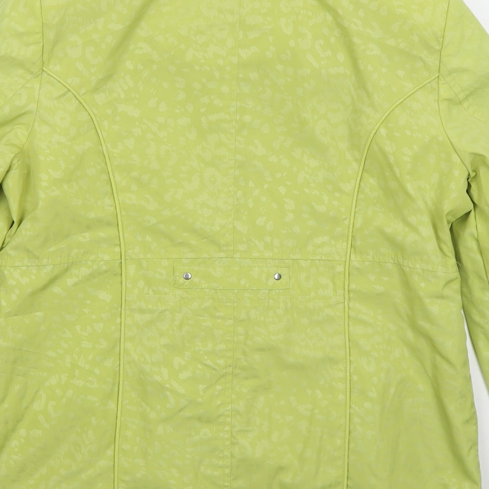 Isle Womens Green Animal Print Jacket Coat Size 12 Zip