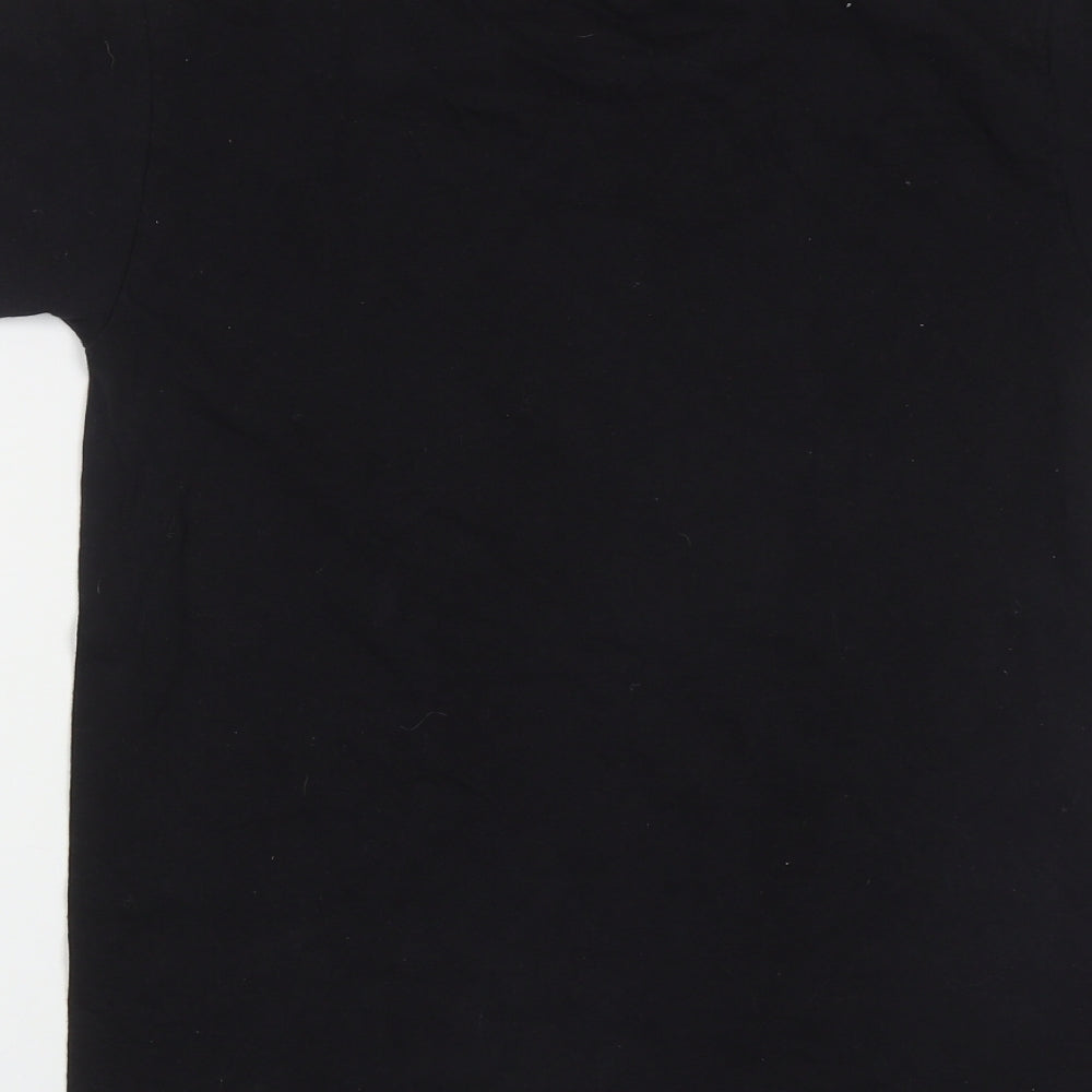 Fruit of the Loom Womens Black Cotton Basic T-Shirt Size S Round Neck - Little Mix