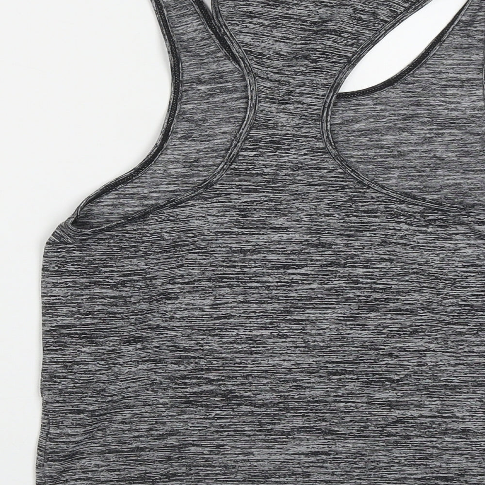 USA Pro Girls Grey Polyester Basic Tank Size 9-10 Years Round Neck
