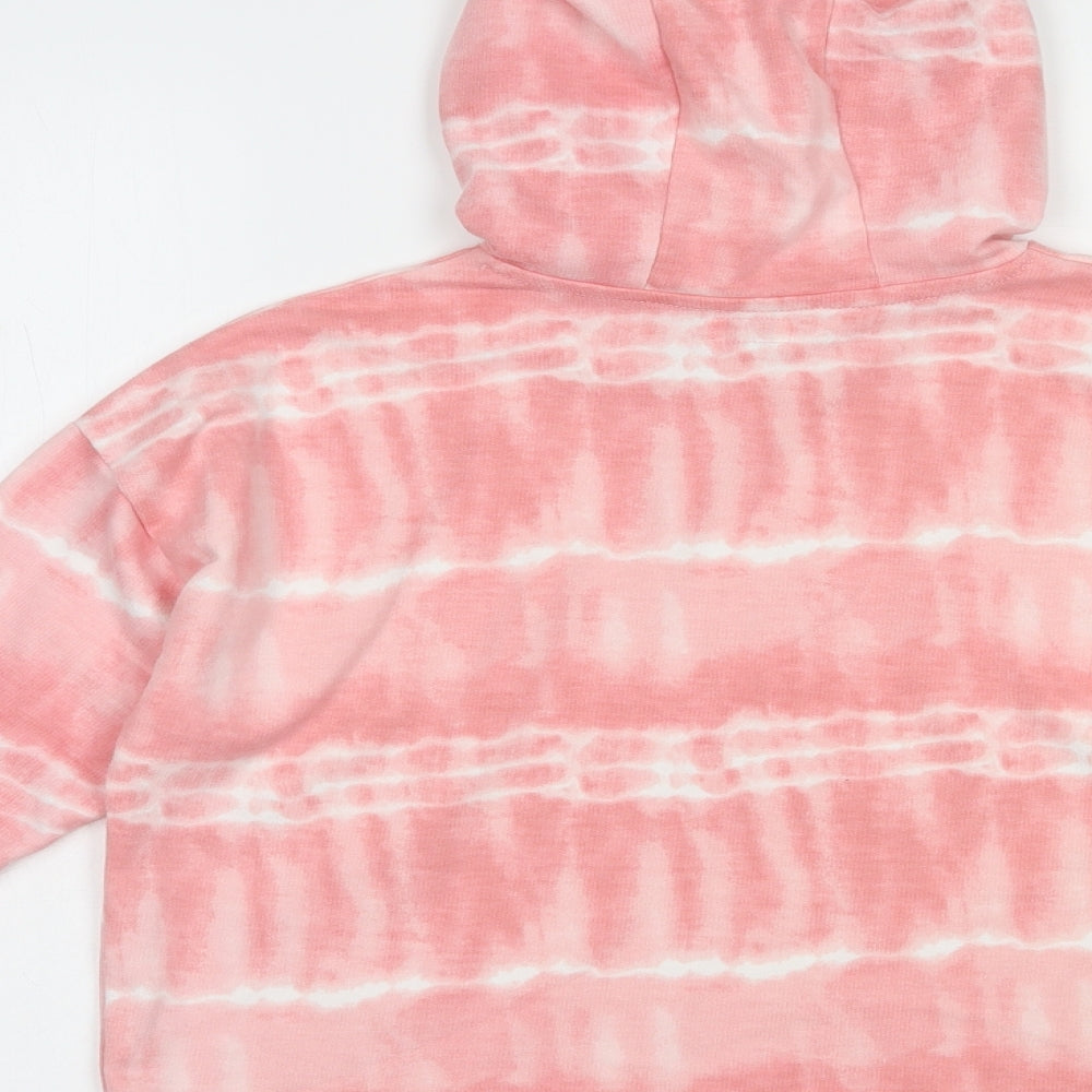 F&F Girls Pink Polyester Pullover Hoodie Size 9-10 Years Pullover - Tie Dye